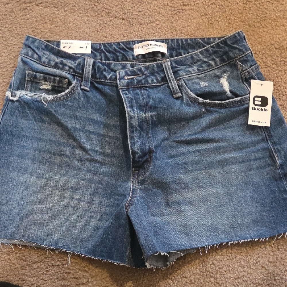 Flying Monkey Blue Denim Cutoff Shorts